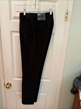 INC International Concepts Ladies Black Straight-Leg Dress Trousers